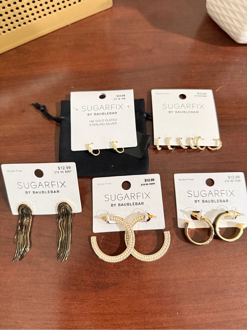 New Sugarfix by Baublebar hoop dangling earrings lot of 5